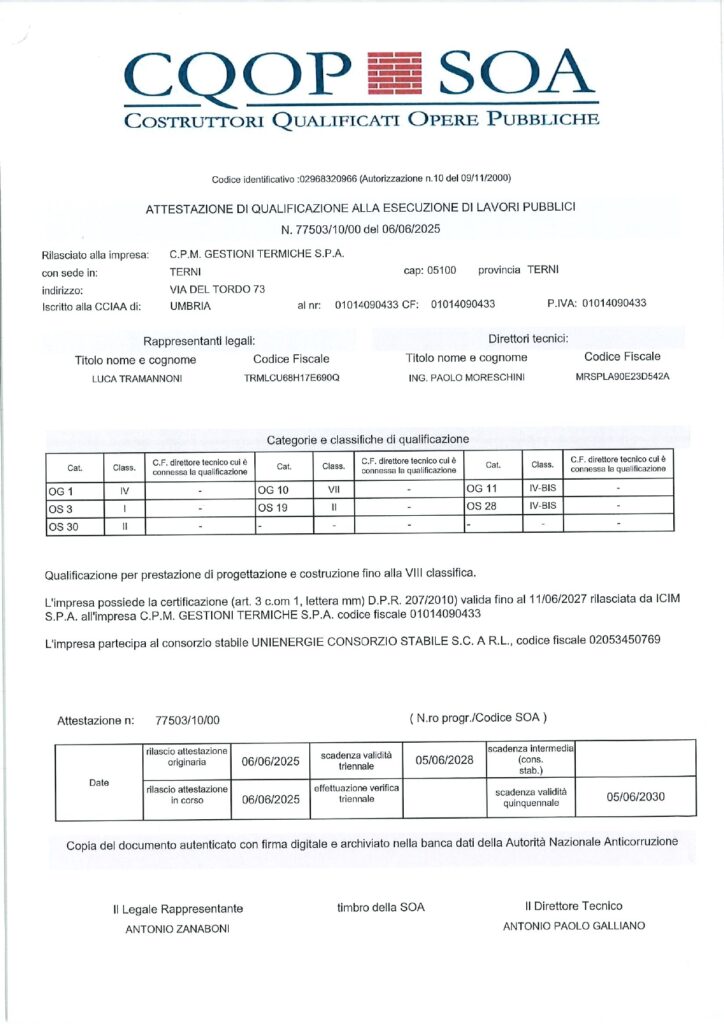 Attestazione SOA