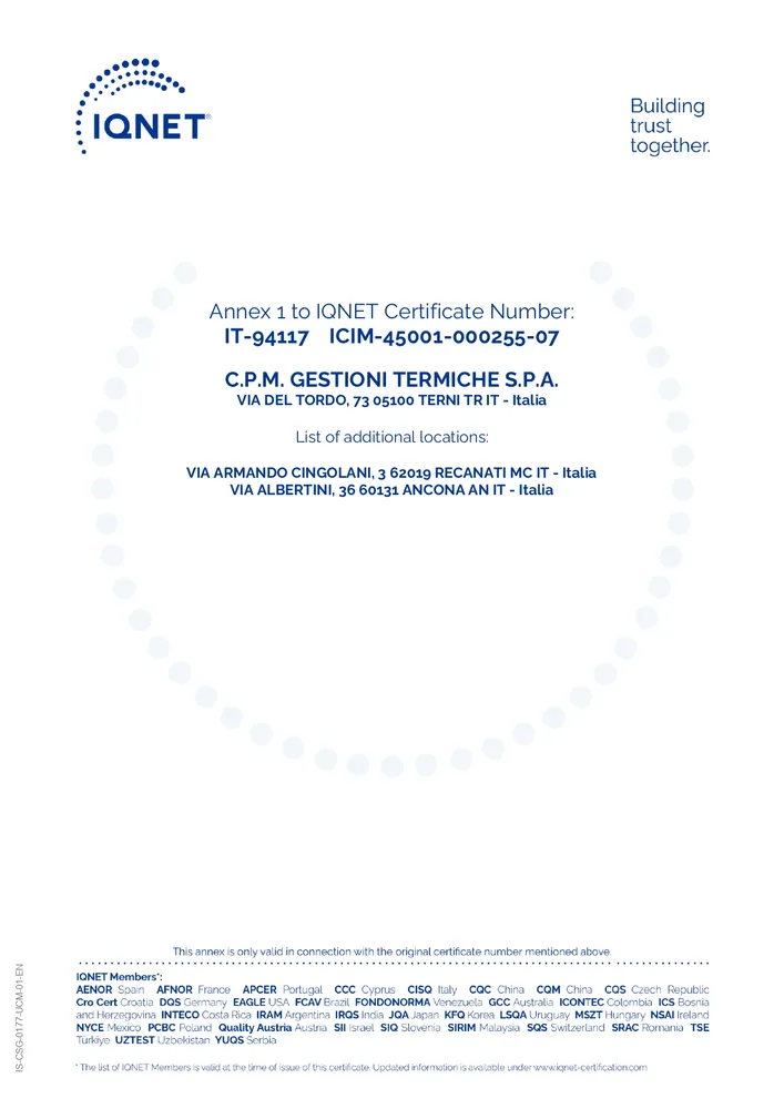 Certificazione UNI ISO 45001:2023 Certificato ICIM