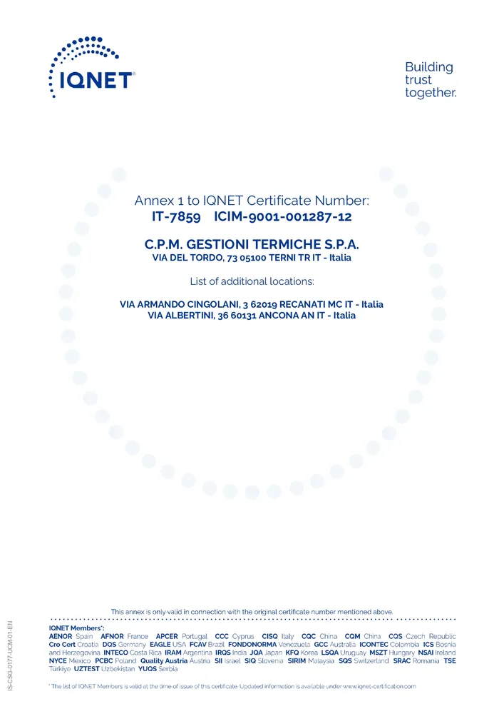 Certificazione UNI EN ISO 9001:2015 Certificato ICIM