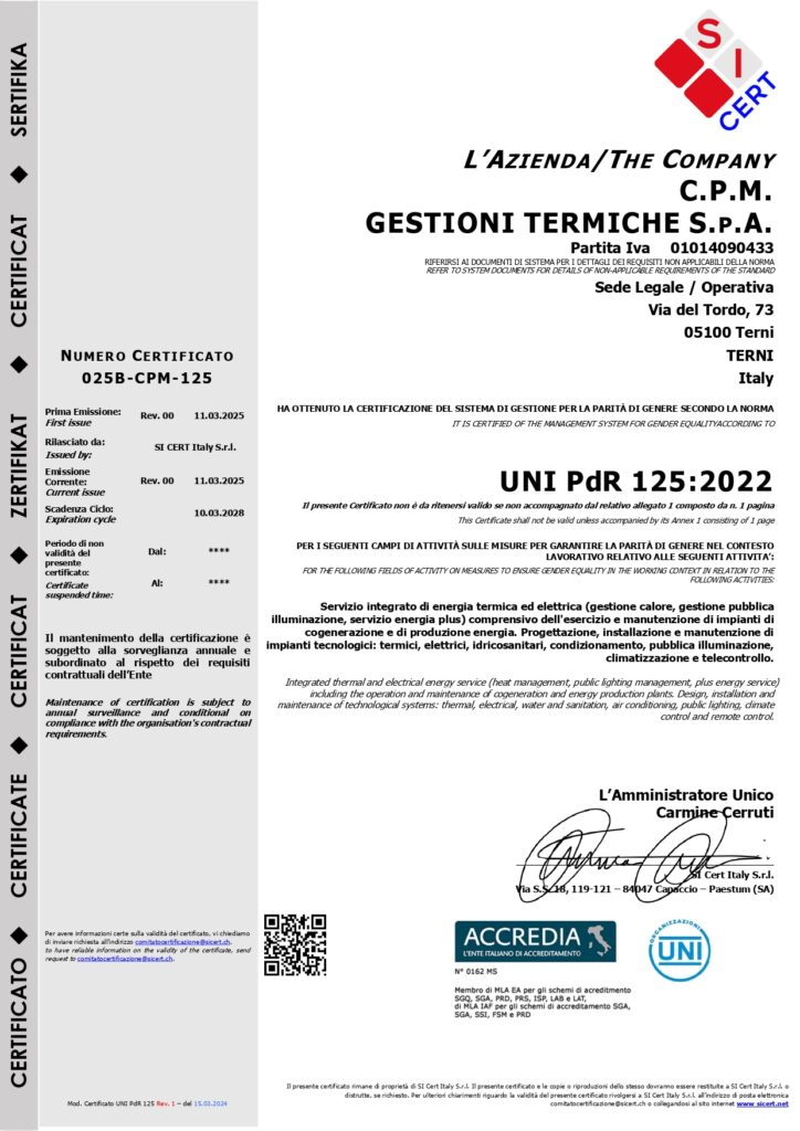 Certificazione Parità di Genere