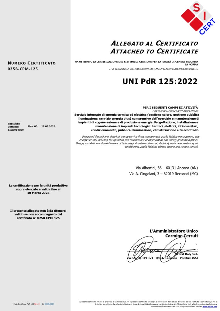 Certificazione Parità di Genere